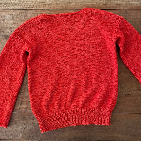 Madewell Red V-Neck Bell Sleeve Sweater - Picture 6 of 6